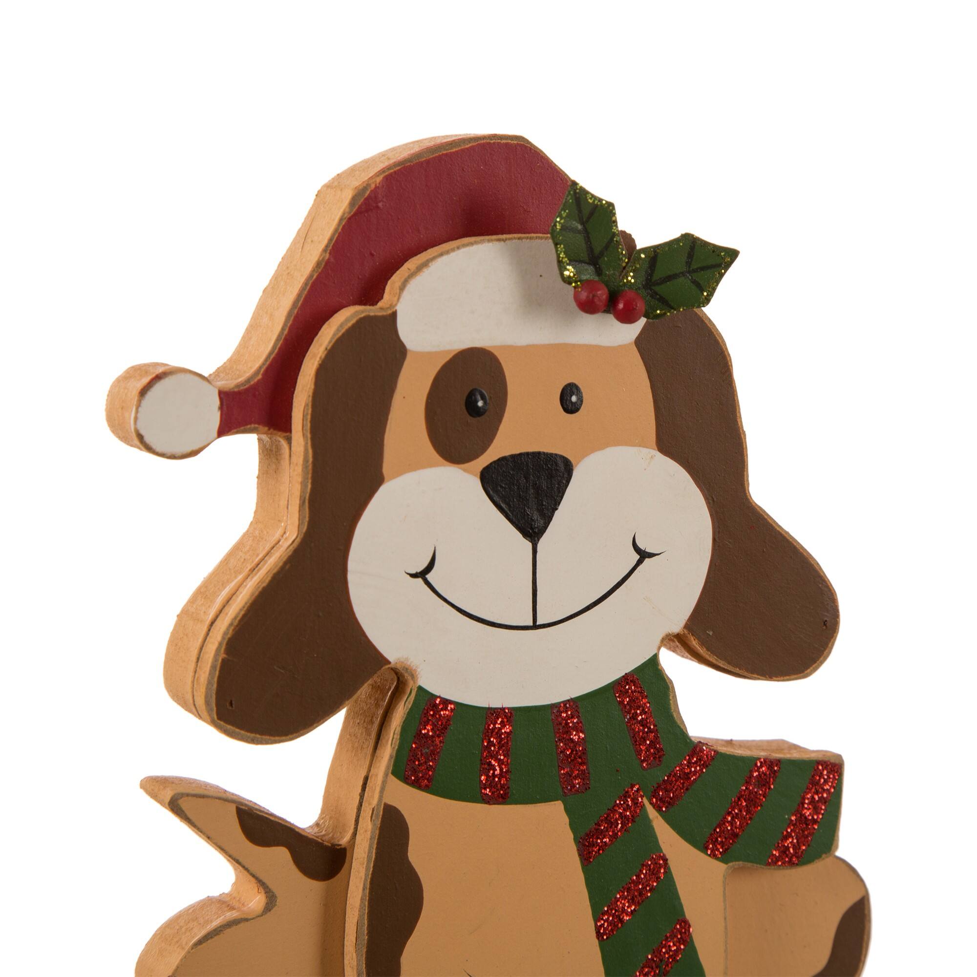 Glitzhome® 8" Wooden & Metal Cat & Dog Stocking Holder Set
